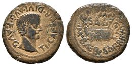 ARSE-SAGUNTO. Semis. Epoca De Tiberio. 14-36 A.C. Sagunto (Valencia). A/ TI. CAESAR DIVI AVG. F. AVG. Cabeza De Tiberio  - Other & Unclassified