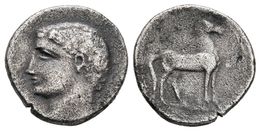 CARTAGONOVA. 1/2 Shekel. 220-205 A.C. Cartagena (Murcia). A/ Cabeza Masculina A Izquierda. R/ Caballo Parado A Derecha.  - Autres & Non Classés