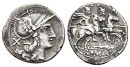 ACUÑACIONES ANONIMAS. Denario. 208 A.C. Italia. A/ Busto De Roma A Derecha, Detrás Signo De Valor X. R/ Los Dióscuros Ca - República (-280 / -27)