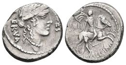 A. LICINIUS NERVA. Denario. 74 A.C. Roma. A/ Cabeza Laureada De Fidelidad A Derecha, Delante FIDES Y Detrás NERVA. R/ Ji - Röm. Republik (-280 / -27)