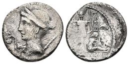 JULIO CESAR. Denario. 46-45 A.C. Ceca Militar Móvil (Hispania). A/ Busto Drapeado De Venus A Izquierda, Delante Lituus Y - Republic (280 BC To 27 BC)