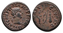 TRAJANO. Cuadrante. 98-117 D.C. Syria, Seleucis Y Pieria. A/ Busto Laureado A Derecha, Alrededor Leyenda. R/ Rama De Lau - República (-280 / -27)