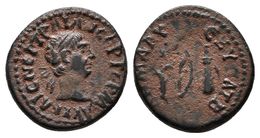 TRAJANO. Cuadrante. 98-117 D.C. Syria, Seleucis Y Pieria. A/ Busto Laureado A Derecha, Alrededor Leyenda. R/ Rama De Lau - République (-280 à -27)