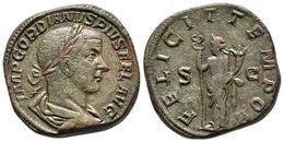 GORDIANO III. Sestercio. 243-244 D.C. Roma. A/ Busto Laureado Y Drapeado Con Coraza A Derecha. IMP GORDIANVS PIVS FEL AV - República (-280 / -27)