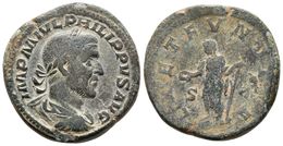 FILIPO I. Sestercio. 244-249 D.C. Roma. A/ Busto Laureado Y Drapeado Con Coraza A Derecha. IMP M IVL PHILIPPVS AVG. R/ L - Republic (280 BC To 27 BC)