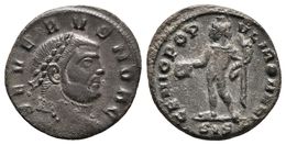 SEVERO II. 1/4 Follis. 306-307 D.C. Siscia. A/ Busto Laureado A Derecha. SEVERVS NOB C. R/ Genio Estante A Izquierda Por - República (-280 / -27)