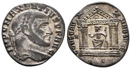 MAJENCIO. Follis. 307-308 D.C. Roma. A/ Busto Laureado A Derecha. IMP C MAXENTIVS P F AVG. R/ Roma Sedente Con Globo Y C - Röm. Republik (-280 / -27)