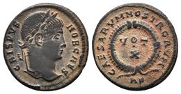 CRISPO. Follis. 321 D.C. Roma. A/ Busto Laureado A Derecha. CRISPVS NOB CAES. R/ Corona De Laurel, Dentro VOT-X, Alreded - Republic (280 BC To 27 BC)