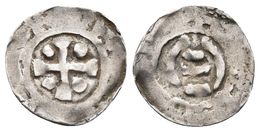 BISBE TEODORIC. Obolo. (904-937) Comtat De Barcelona. Cru.V.S. No Cita; Cru.C.G. 1812; Balaguer 12.1. Ar. 0,58g. MBC. Mu - Otros & Sin Clasificación