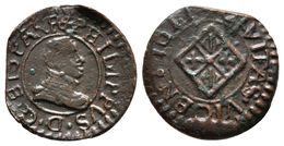 FELIPE III. Diner. 1611. Vic. Cal-916. Ae. 1,80g. MBC+. - Other & Unclassified