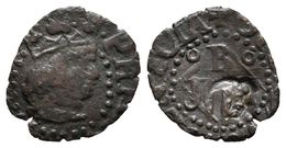 FELIPE III. Diner. S/D. Banyoles. Contramarca: Cabeza De Fraile, Realizada En 1605. Cal-590; Cru.C.G. 3661. Ae. 0,58g. M - Other & Unclassified