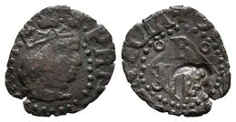 FELIPE III. Diner. S/D. Banyoles. Contramarca: Cabeza De Fraile, Realizada En 1605. Cal-590; Cru.C.G. 3661. Ae. 0,58g. M - Otros & Sin Clasificación