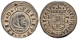 FELIPE IV. 16 Maravedís. 1663. Burgos R. Cal-1249; J.S. M 4. Ae. 4,27g. EBC. - Other & Unclassified