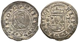 FELIPE IV. 16 Maravedís. 1663. Coruña R. Cal-1301; J.S. M-30. Ae. 4,96g. BC+/MBC-. Escasa. - Other & Unclassified