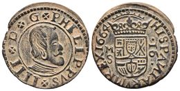 FELIPE IV. 16 Maravedís. 1663. Madrid S. La N De HISPANIARVM Al Revés. Cal-1406; J.S. M 414. Ae. 4,05g. EBC. - Other & Unclassified