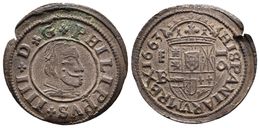 FELIPE IV. 16 Maravedís. 1663. Segovia BR. Cal-1512; J.S. M 527. Ae. 3,65g. Doblez Del Metal. EBC. - Other & Unclassified