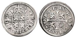 FELIPE V. 1/2 Real. 1719. Cuenca JJ. Cal-1733. Ar. 1,49g. MBC-. - Other & Unclassified