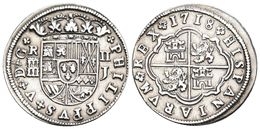 FELIPE V. 2 Reales. 1718. Segovia J. Acueducto De Dos Pisos Y Dos Arcos. Cal-1389. Ar. 5,63g. MBC+. - Otros & Sin Clasificación