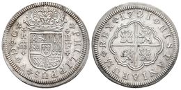 FELIPE V. 2 Reales. 1721. Segovia F. Cal-1401. Ensayador F Tamaño Medio. Ar. 5,25g. MBC+. Golpecito En Anverso Y Rayitas - Other & Unclassified