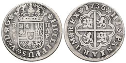 FELIPE V. 2 Reales. 1736. Sevilla PA. Cal-1437. Ar. 5,65g. MBC-. Escasa. - Other & Unclassified