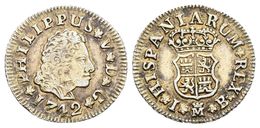 FELIPE V. 1/2 Escudo. 1742. Madrid IB, Ensayador Inventado. Cal-572 Var. Au. 1,75g. Falsa De época En ¿platino? Dorado.  - Other & Unclassified