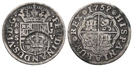 FERNANDO VI. 1 Real. 1759. Sevilla JV. Resello GP Bajo Corona (MBC-), Del Gobierno Portugués. Cal-615. Ar. 2,73g. MBC. - Other & Unclassified