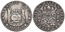 FERNANDO VI. 8 Reales. 1757. Méjico MM. Columnario. Cal-342. Ar. 26,73g. Leve Concreción En El Canto. MBC. - Other & Unclassified