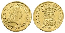 FERNANDO VI. 1/2 Escudo. 1758. Madrid JB. Cal-256. Au. 1,73g. MBC/MBC+. - Other & Unclassified