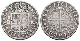 CARLOS III. 2 Reales. 1761. Madrid JP. Cal-1291. Ar. 5,33g. MBC-/BC+. - Otros & Sin Clasificación