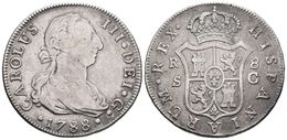 CARLOS III. 8 Reales. 1788. Sevilla C. Cal-1042. Ar. 26,67g. MBC-. Escasa. - Other & Unclassified