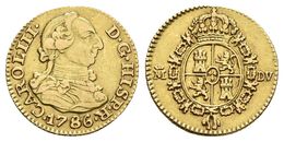 CARLOS III. 1/2 Escudo. 1786. Madrid DV. Cal-778. Au. 1,74g. MBC. - Other & Unclassified