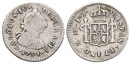 CARLOS IV. 1/2 Real. 1791. Lima IJ. Busto De Carlos III, Ordinal IV. Cal-1244. Ar. 1,68g. MBC-/MBC. Escasa. - Other & Unclassified