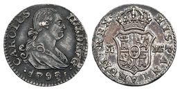 CARLOS IV. 1/2 Real. 1793. Madrid MF. Cal-1269. Ar. 1,30g. Preciosa Pátina. MBC+. - Other & Unclassified