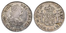 CARLOS IV. 1/2 Real. 1808. México TH. Cal-1303. Ar. 1,66g. Bonita Pátina. MBC+/EBC-. - Other & Unclassified