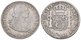 CARLOS IV. 2 Reales. 1795. Lima IJ. Cal-942. Ar. 6,42g. MBC-. - Otros & Sin Clasificación