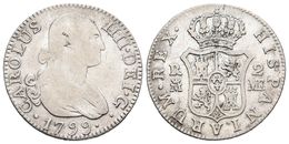 CARLOS IV. 2 Reales. 1799. Madrid MF. Cal-969. Ar. 5,72g. BC+. - Otros & Sin Clasificación