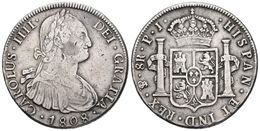 CARLOS IV. 8 Reales. 1808. Potosí PJ. Cal-732. Ar. 26,87g. MBC. - Other & Unclassified