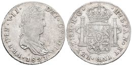 FERNANDO VII. 8 Reales. 1821. Zacatecas RG. Cal-697. Ar. 26,78g. MBC-. - Other & Unclassified