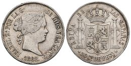 ISABEL II. 50 Centavos De Peso. 1868. Manila. Cal-455. Ar. 12,97g. MBC+. - Otros & Sin Clasificación