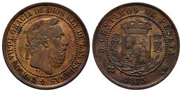 CARLOS VII. 5 Céntimos 1875. Bruselas. Cal-10. Ae. 5,06g. Alabeada. MBC-. - Otros & Sin Clasificación