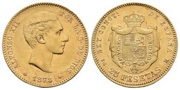 ALFONSO XII. 25 Pesetas. 1878 *18-78. Madrid DEM. Cal-6. Au. 8,03g. MBC. - Andere & Zonder Classificatie