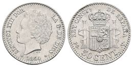 ALFONSO XIII. 50 Céntimos. 1894 *9-4. Madrid PGV. Cal-58. Ar. 2,50g. Brillo Original. EBC. - Sonstige & Ohne Zuordnung