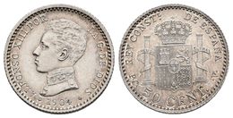 ALFONSO XIII. 50 Céntimos. 1904 *1-0. Madrid PGV. Cal-62. Ar. 2,49g. Brillo Original. SC. - Other & Unclassified