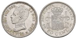 ALFONSO XIII. 50 Céntimos. 1904 *0-4. Madrid SMV. Cal-61. Ar. 2,48g. Brillo Original. SC. - Andere & Zonder Classificatie