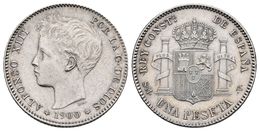 ALFONSO XIII. 1 Peseta. 1900 *19-00. Madrid SMV. Cal-44. Ar. 5,01g. EBC+. - Other & Unclassified