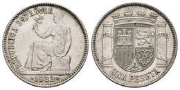 II REPUBLICA. 1 Peseta. 1933 *3-4. Madrid. Cal-1. Ar. 5,00g. EBC-. - Other & Unclassified