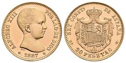 ALFONSO XIII. 100 Pesetas. 1897 *19-62. Madrid SGV. Reacuñación Oficial. Cal-1. Au. 32,25g. Marquitas Y Golpecitos En Ca - Autres & Non Classés