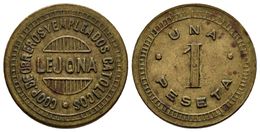 LEJONA (Vizcaya). 1 Peseta. Cooperativa De Obreros Y Empleados Católicos. La. 5,54g. MBC. - Sin Clasificación