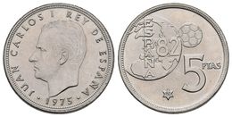 JUAN CARLOS I. 5 Pesetas. 1975 *80. ERROR Del Mundial. Cal-124. 5,77g. SC-. - Otros & Sin Clasificación