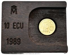 JUAN CARLOS I. 10 Ecu. 1989. Au. 3,48g. Presentado En Estuche Oficial. PROOF. - Otros & Sin Clasificación